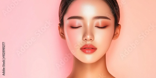 Creative Abstract Beauty Marketing Background Showcasing the Smooth Texture of Lipstick on Lips After Application, Ideal for Beauty Product Advertisements, Seasonal Promotions, and AI-Generated Wallpa