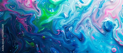 Vibrant Abstract Swirl of Colorful Paint Blends