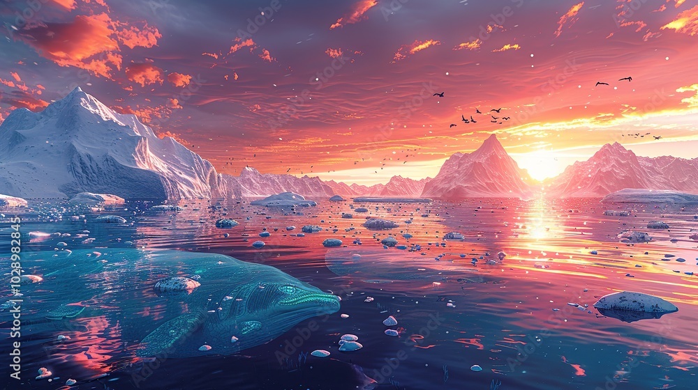 Global warming awareness highlights rising sea levels, increased hurricane activity, severe droughts, melting ice caps, and ocean acidification disrupting marine and coastal life. High resolution Global warming awareness highlights rising sea levels, increased hurricane activity, severe droughts, melting ice caps, and ocean acidification disrupting marine and coastal life. High resolution
