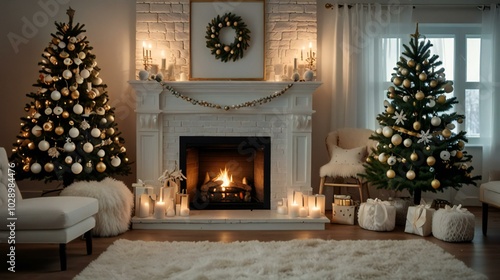 christmas tree with fireplace