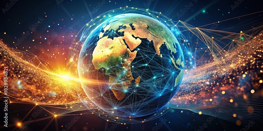Innovative Earth Globe Tech logo design featuring particles, perfect for modern branding solutions that emphasize creativity, connectivity, and Innovative Earth Globe Tech logo design featuring particles, perfect for modern branding solutions that emphasize creativity, connectivity, and