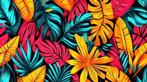 Wallpaper Mural An intricate folk art illustration combining bold colors and natural motifs, celebrating the beauty of traditional art. Torontodigital.ca