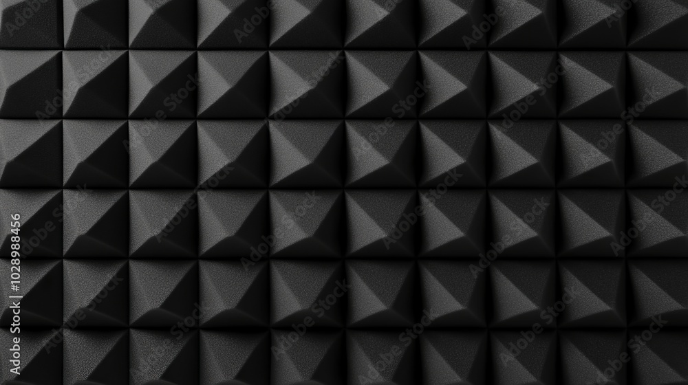Textured black surface with pyramid shapes for design applications. Textured black surface with pyramid shapes for design applications.