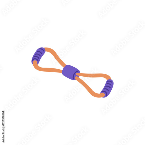 Vector illustration of sports equipment - figure eight expander on an isolated background.