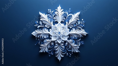 Multilayered paper cut snowflakes with detailed, symmetrical designs for a festive winter decoration, paper cut snowflakes, layered holiday design photo