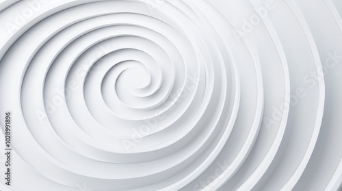 A white spiral with a lot of curves and angles. The spiral is white and has a lot of detail