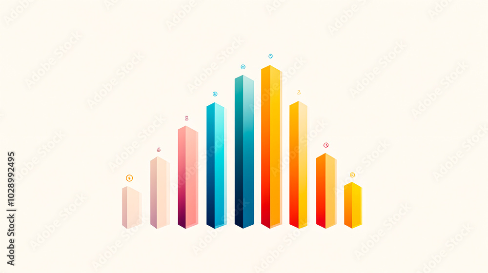Colorful Data Visualization with Bar Graph Elements Colorful Data Visualization with Bar Graph Elements