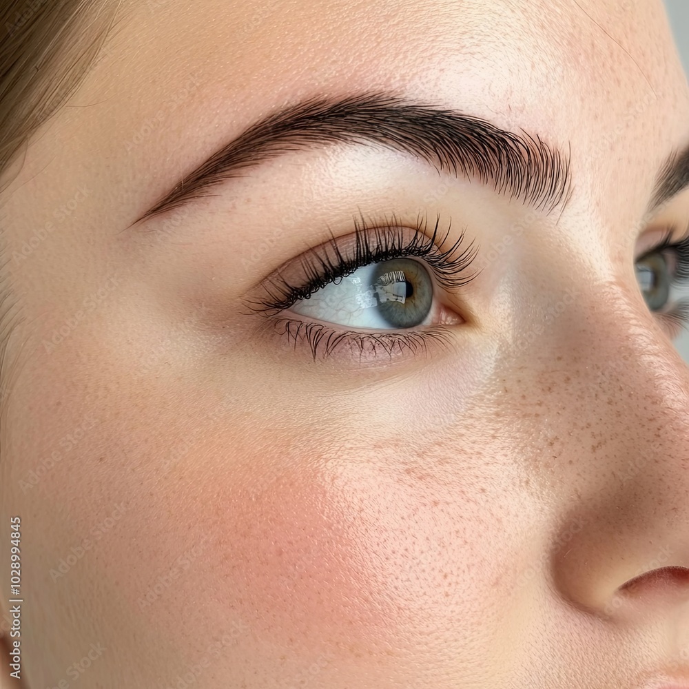Eyes and eyebrows close up. Portrait of a beautiful teenage girl with beautiful makeup and healthy clean skin.Makeup and cosmetology concept. Eyes and eyebrows close up. Portrait of a beautiful teenage girl with beautiful makeup and healthy clean skin.Makeup and cosmetology concept.