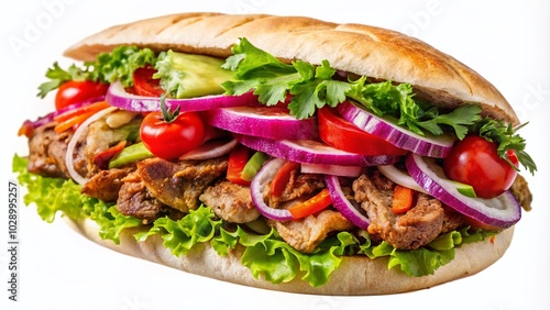 Kebab Sandwich Transparent PNG Background for Food Photography and Culinary Use