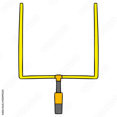 American football goal post illustration hand drawn isolated vector