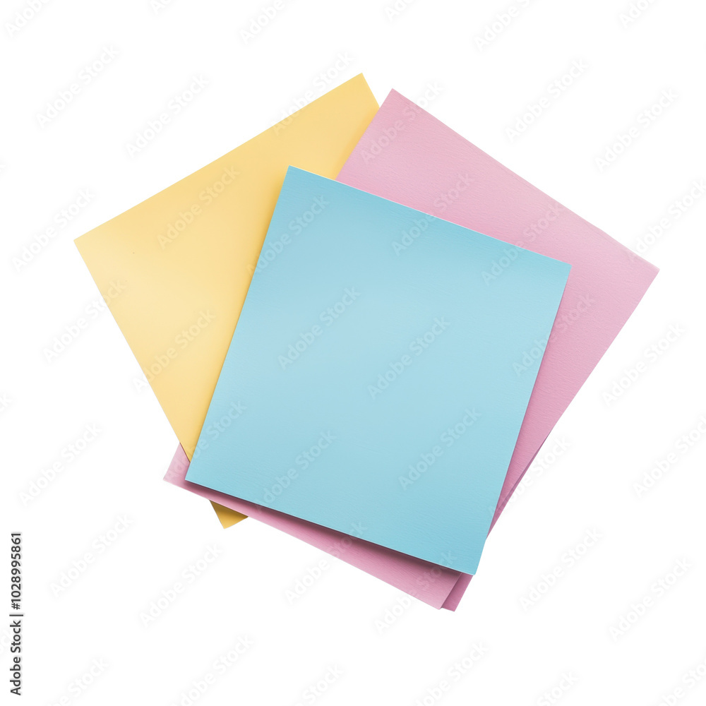 Sticky note isolated on white, transparent. Blank post papers stack Sticky note isolated on white, transparent. Blank post papers stack