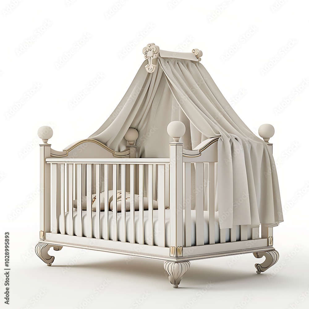 Cot for baby isolated on white background Cot for baby isolated on white background
