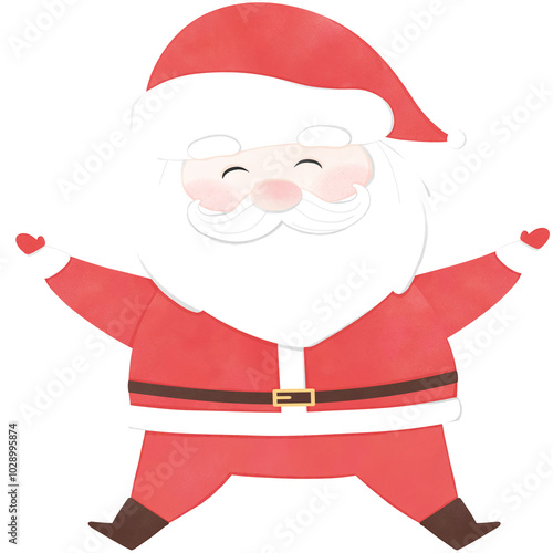watercolor santa claus cartoon