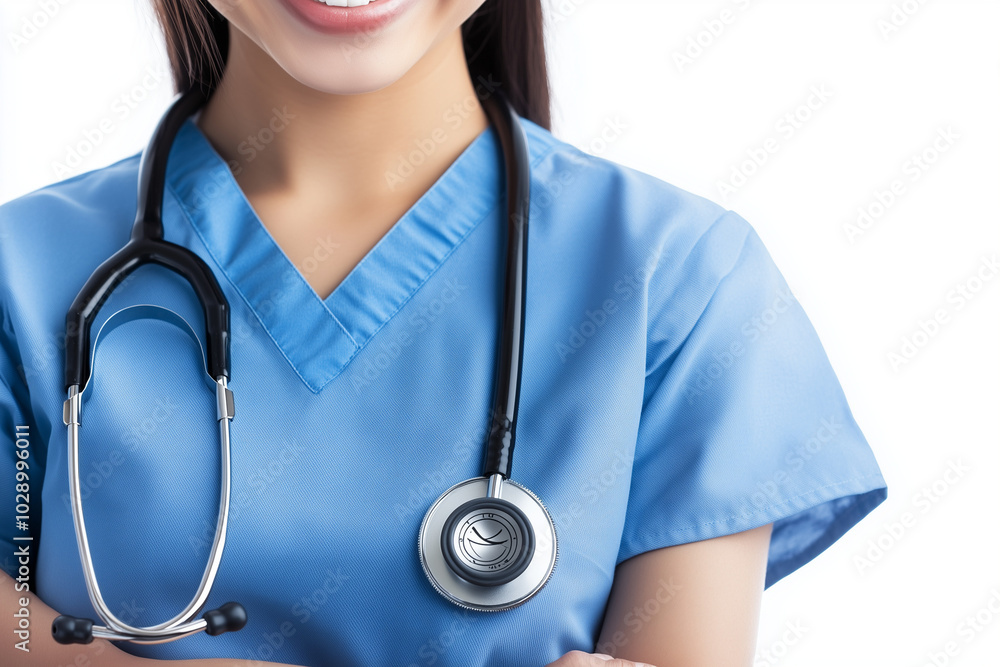 female doctor holding stethoscope female doctor holding stethoscope