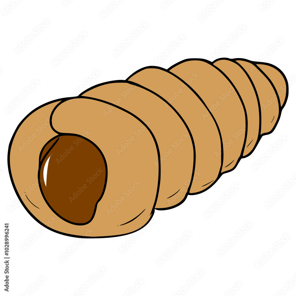 chocolate cornet bread illustration hand drawn isolated vector chocolate cornet bread illustration hand drawn isolated vector