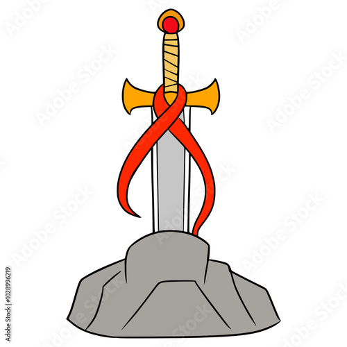 Excalibur illustration hand drawn isolated vector