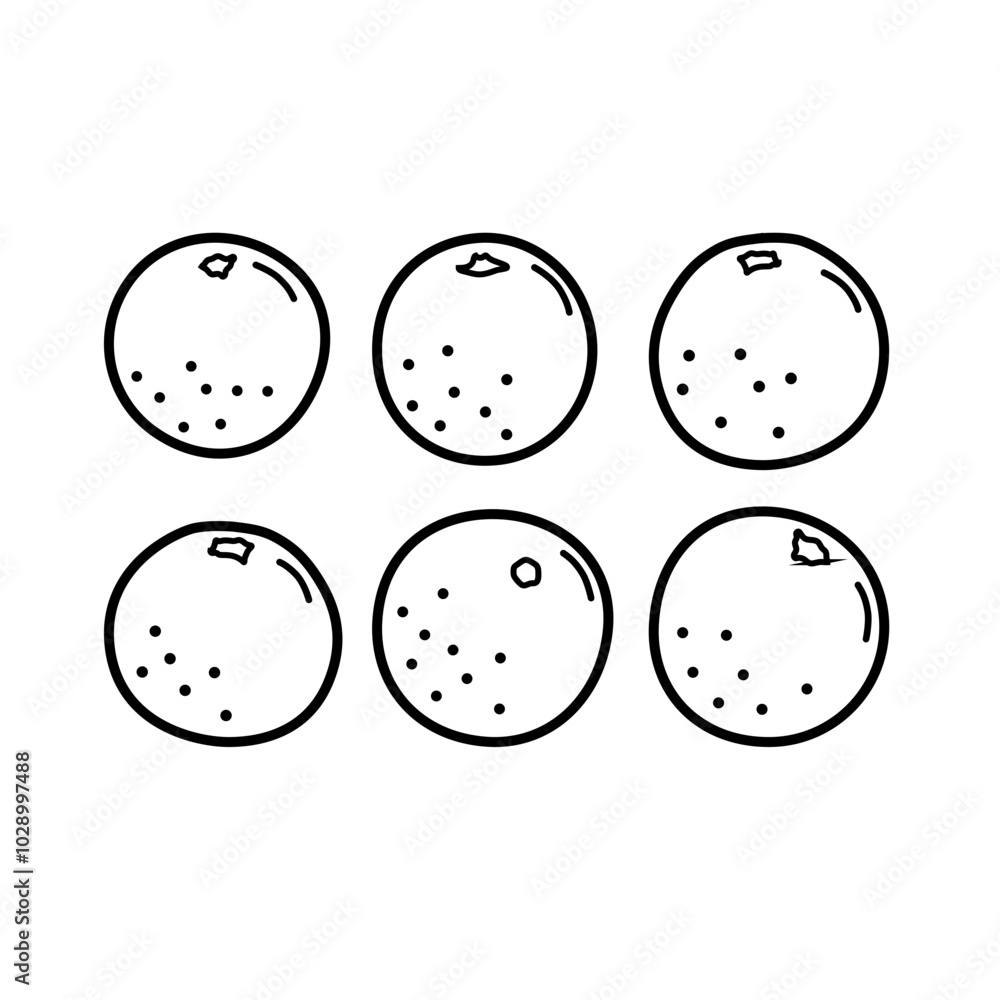 black and white set of oranges