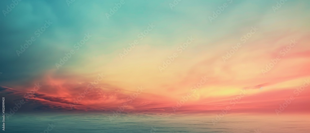 Serene Sunset Over Tranquil Ocean Waters Serene Sunset Over Tranquil Ocean Waters