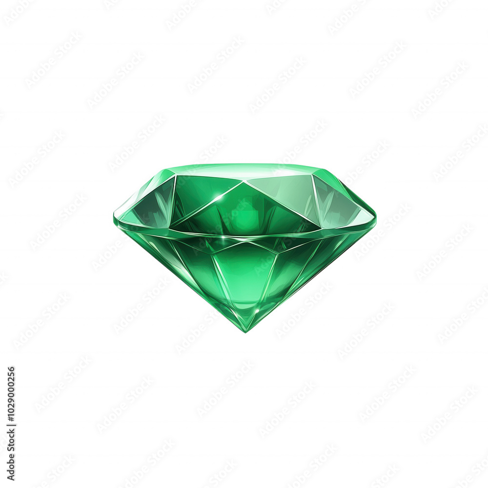 Shiny green diamond, isolated on transparent background Shiny green diamond, isolated on transparent background