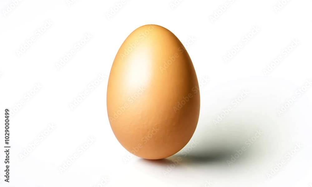 A single brown egg on a white background. A single brown egg on a white background.