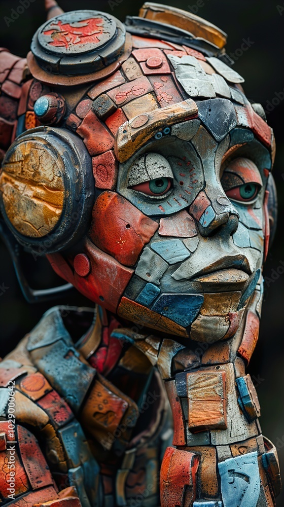 Fototapeta premium Futuristic Robot Sculpture: A Modern Art Masterpiece