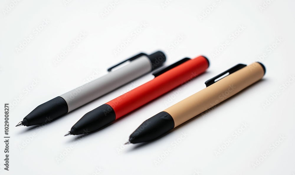 Three pens on white background. Three pens on white background.