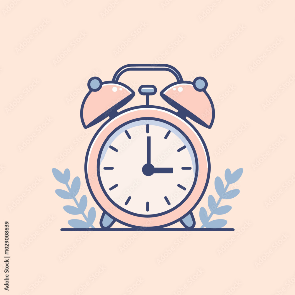 Alarm clock ringing illustration. flat style clock vector illustration. cute clock vector Alarm clock ringing illustration. flat style clock vector illustration. cute clock vector