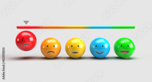 Emotion Scale with Colorful Faces and Anger Highlighted