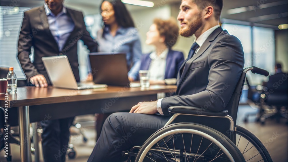 Businessman in a Wheelchair Working in the Office
Businessman in a Wheelchair Working in the Office