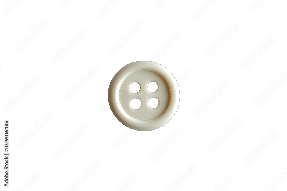Close-up of a classic four-hole button, showcasing its smooth surface and neutral color, perfect for fashion and sewing themes. Close-up of a classic four-hole button, showcasing its smooth surface and neutral color, perfect for fashion and sewing themes.