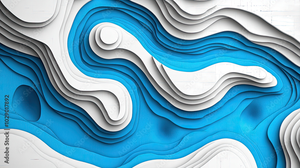 Fototapeta premium wavy White and Blue Colors Background