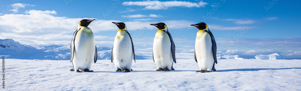 Fototapeta premium Experience the playful side of penguins in their natural beach habitat