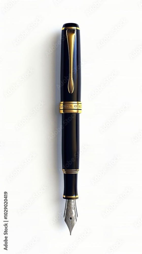 Luxury fountain pen, white background, 4K hyperrealistic photo Luxury fountain pen, white background, 4K hyperrealistic photo