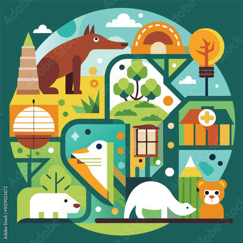 Pictographs and signs vector for the zoo isolated on white background