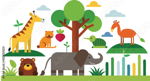 pictographs and signs vector illustration for the zoo