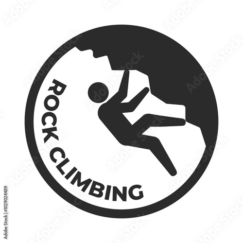 Vector of rock climbing logo. Mountain climber vector illustration symbol