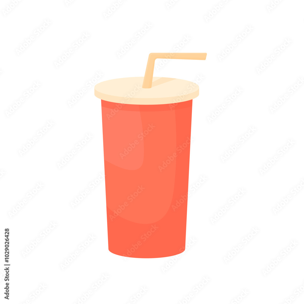 Soda for the film in cartoon style on a white isolated background. Classic drink in a red plastic glass with a straw.
Soda for the film in cartoon style on a white isolated background. Classic drink in a red plastic glass with a straw.