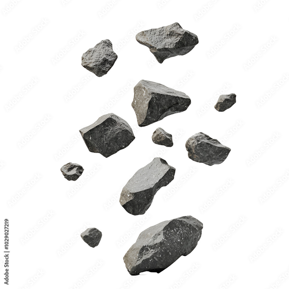 Gray Rocks Falling Through Dark Space Gray Rocks Falling Through Dark Space