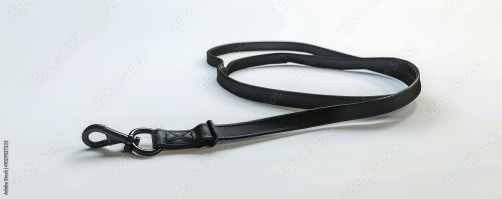 Dog leash on white background, 4K hyperrealistic photo Dog leash on white background, 4K hyperrealistic photo