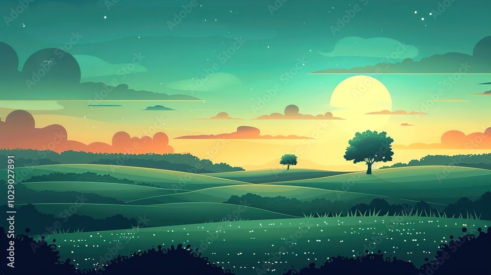 Fototapeta premium Elegant Landscape Background Image - a captivating and refined visual. The elegant landscape creates a charming and sophisticated scene.