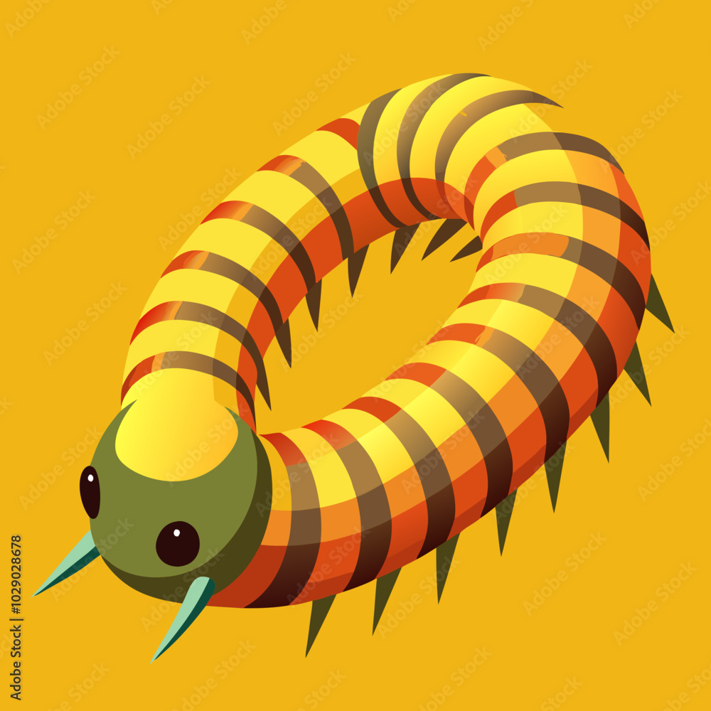 Fototapeta premium millipede-isometric-illustrations