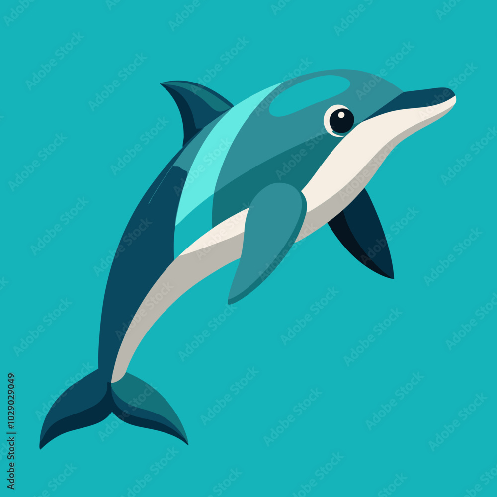 Fototapeta premium pacific-white-sided-dolphin-isometric-illustrat