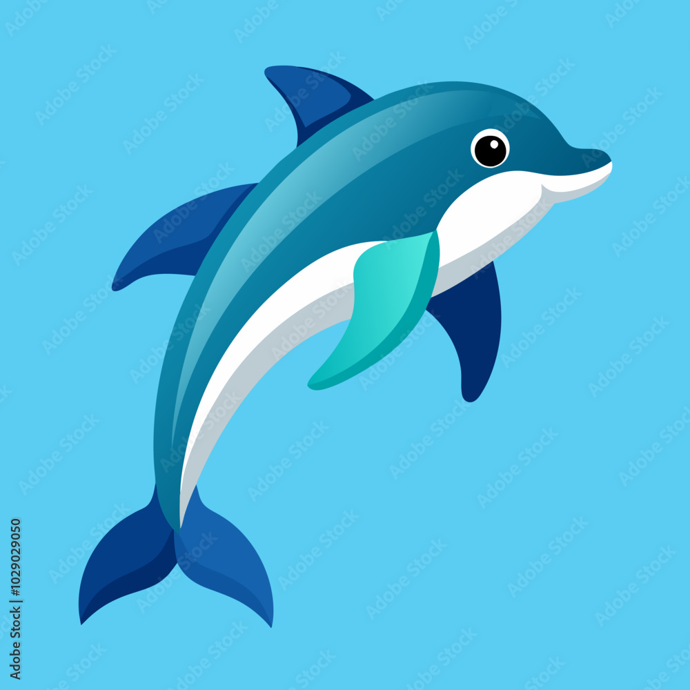 Fototapeta premium pacific-white-sided-dolphin-isometric-illustrat