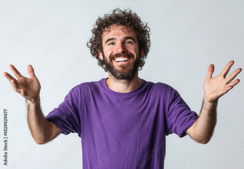 Happy Man with Open Arms Happy Man with Open Arms