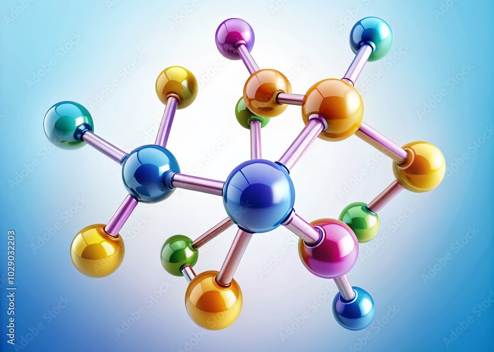 Obraz premium Methane Molecular Structure Illustration with Copy Space for Educational Use