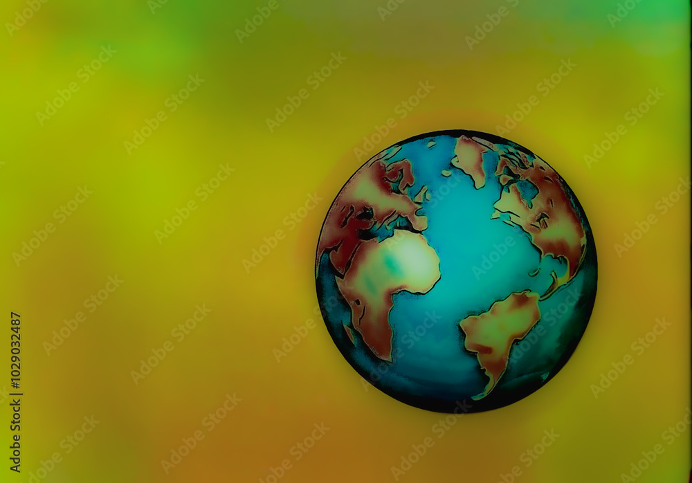 close up climate change illustration with abstract earth