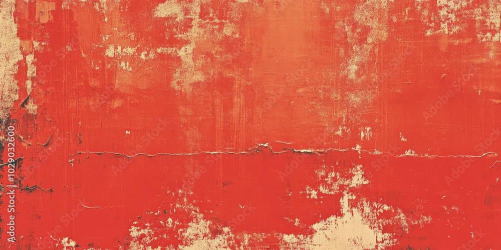 Abstract Red Texture with Distressed Paint Finish