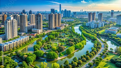 Minhang District Shanghai Scenic Views with High Depth of Field
