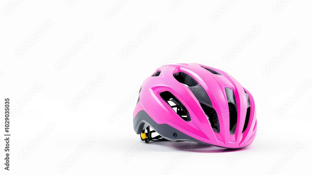 Pink Bicycle Helmet on White Background for Sports and Safety Branding Pink Bicycle Helmet on White Background for Sports and Safety Branding