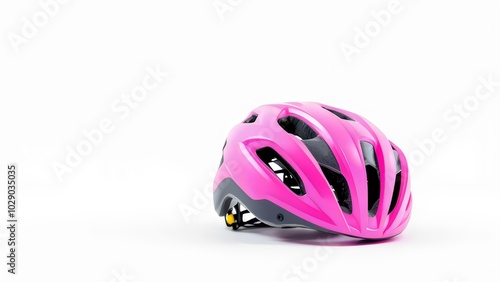 Pink Bicycle Helmet on White Background for Sports and Safety Branding